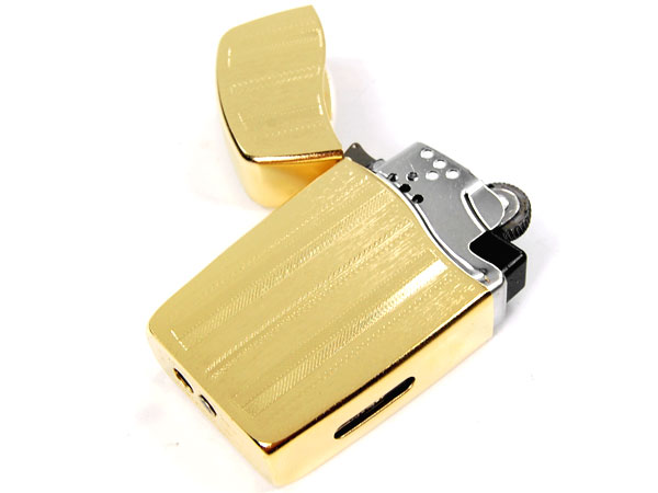 NEW Zippo BLU Gold Tuxedo Blue Flame Butane Gas Lighter